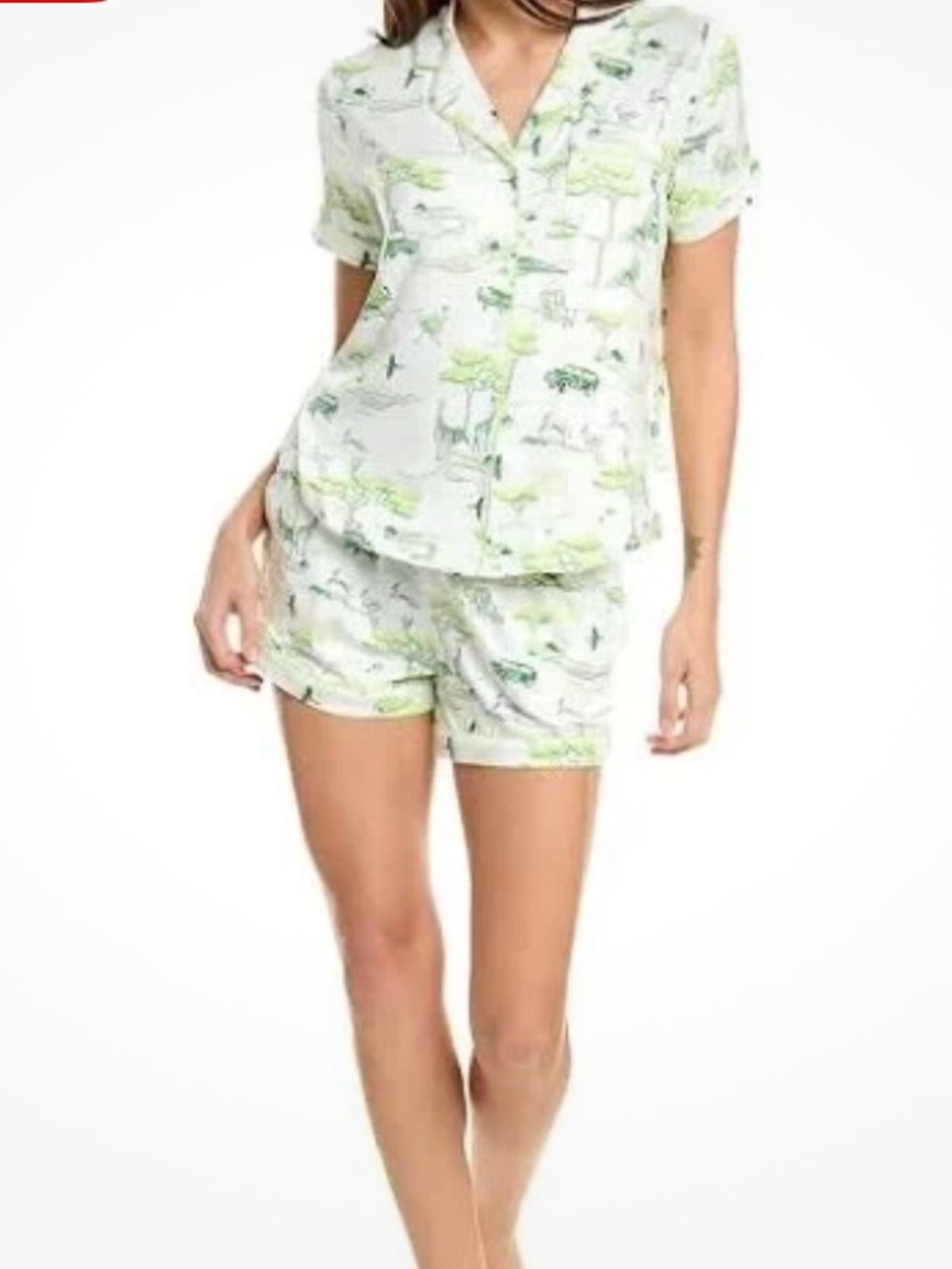 NWT Kate Spade Safari Themed Short Sleeve Shortie Pajama Set pjs